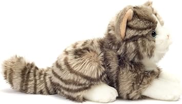 Hermann Teddy Collection 906919 20 cm Grey Cat lying Plush Toy