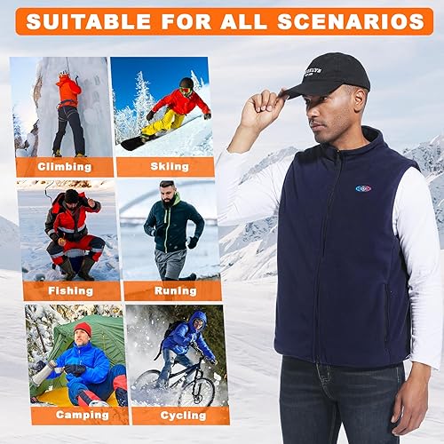 Miniatura 6 de Heated Vest for Men with Power Bank,Lightweight Fleece Heated Vest for Hiking,Skiing,Camping in Winter