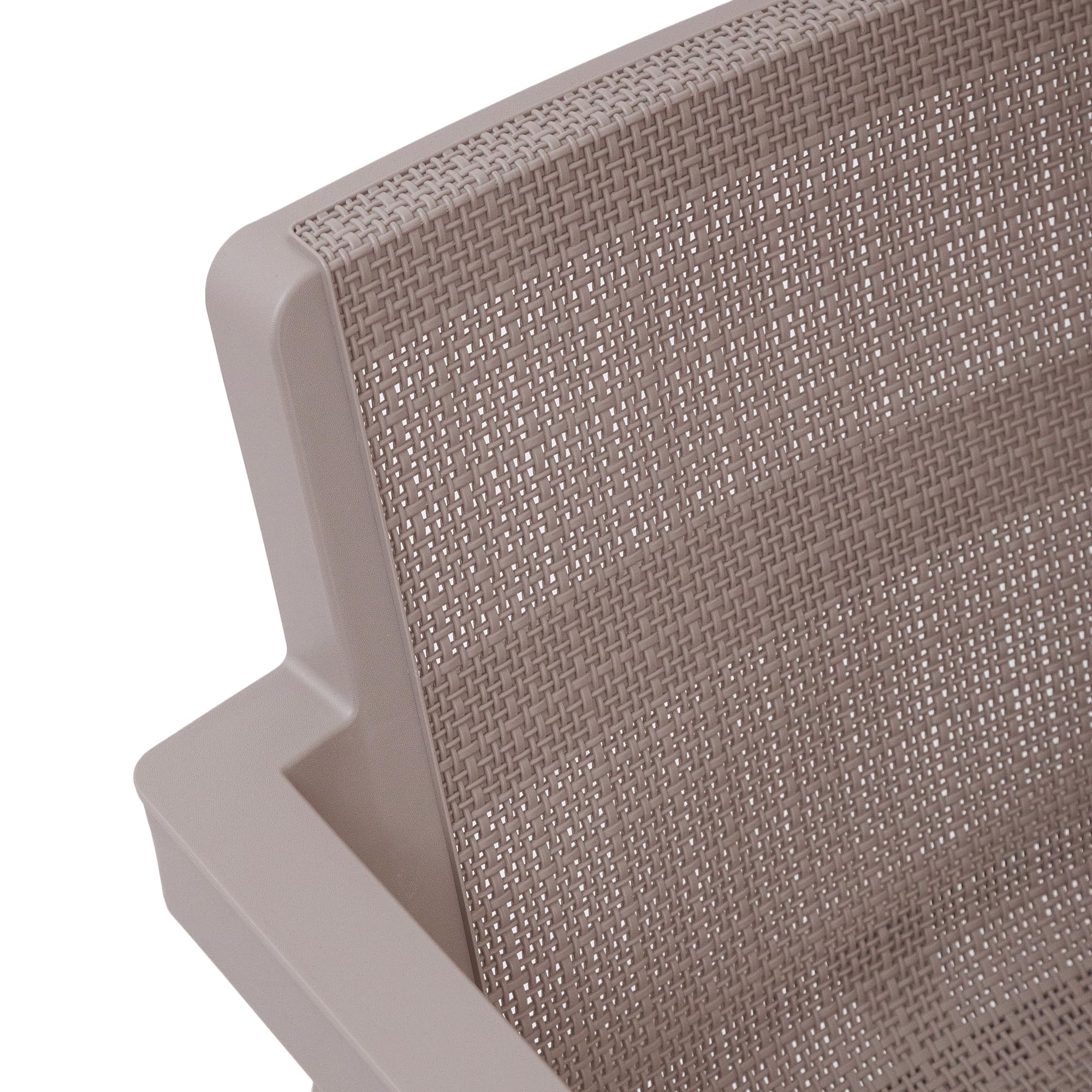 Toomax Set Salotto da giardino Riviera 4 posti grigio tortora, in polipropilene effetto juta, 2 poltrone con schienale ergonomico, divanetto da 2 posti e tavolo, ideale per terrazzi e spazi esterni