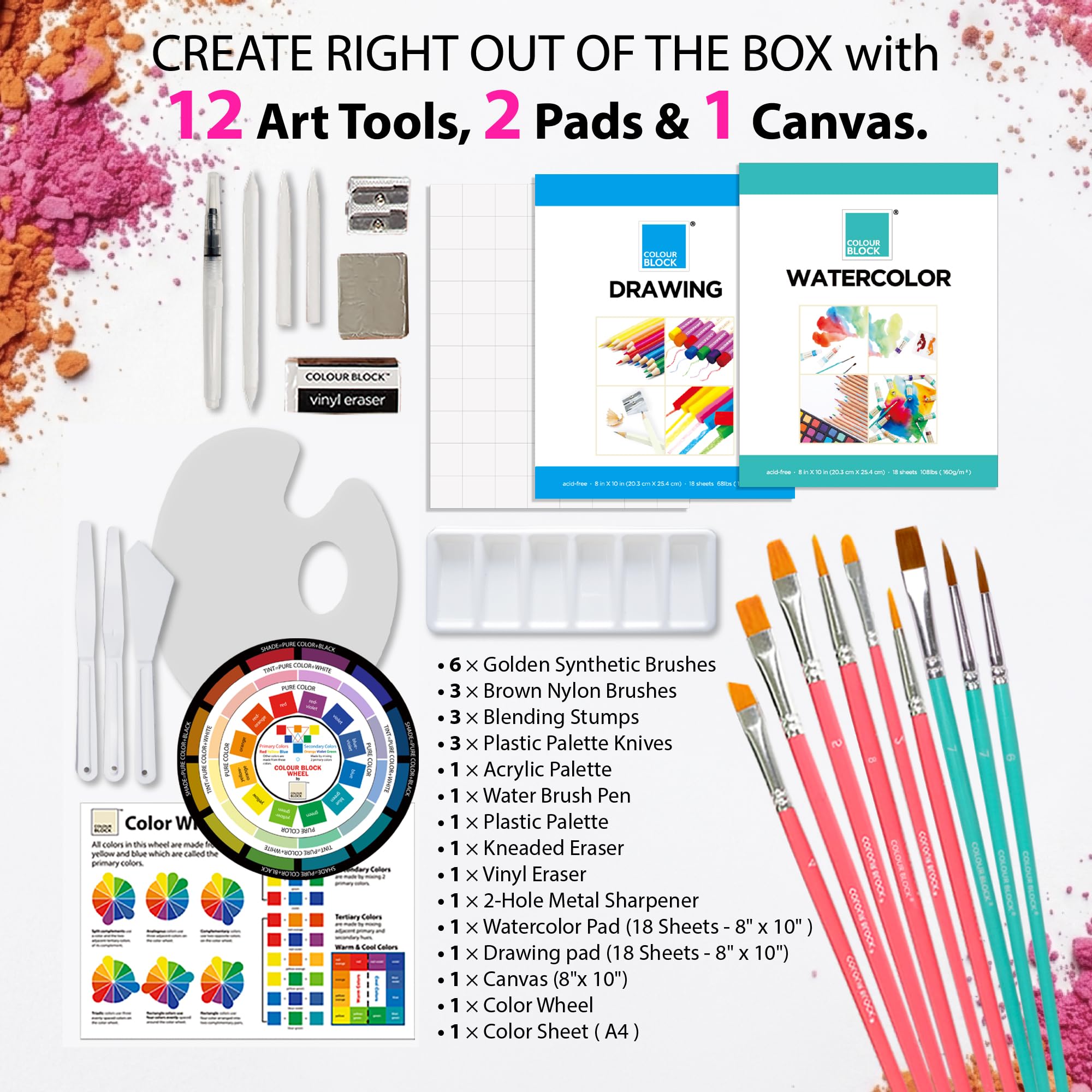 Colour Block Art Set: 151 Piece Professional Art Supplies -5 Colour Block Art Set: 151 Piece Professional Art Supplies -5