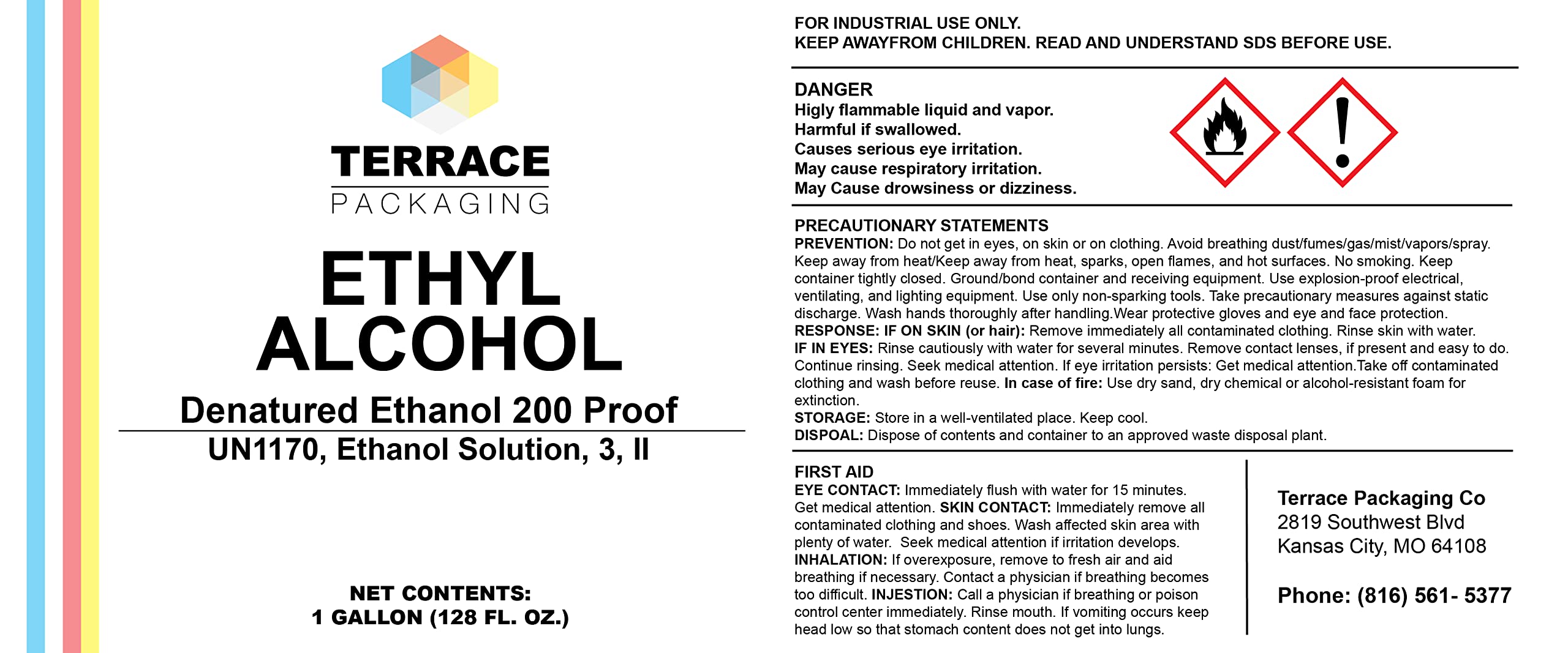 Buy Ethanol High Purity 95, Denatured Ethyl Alcohol (1Gallon, 4