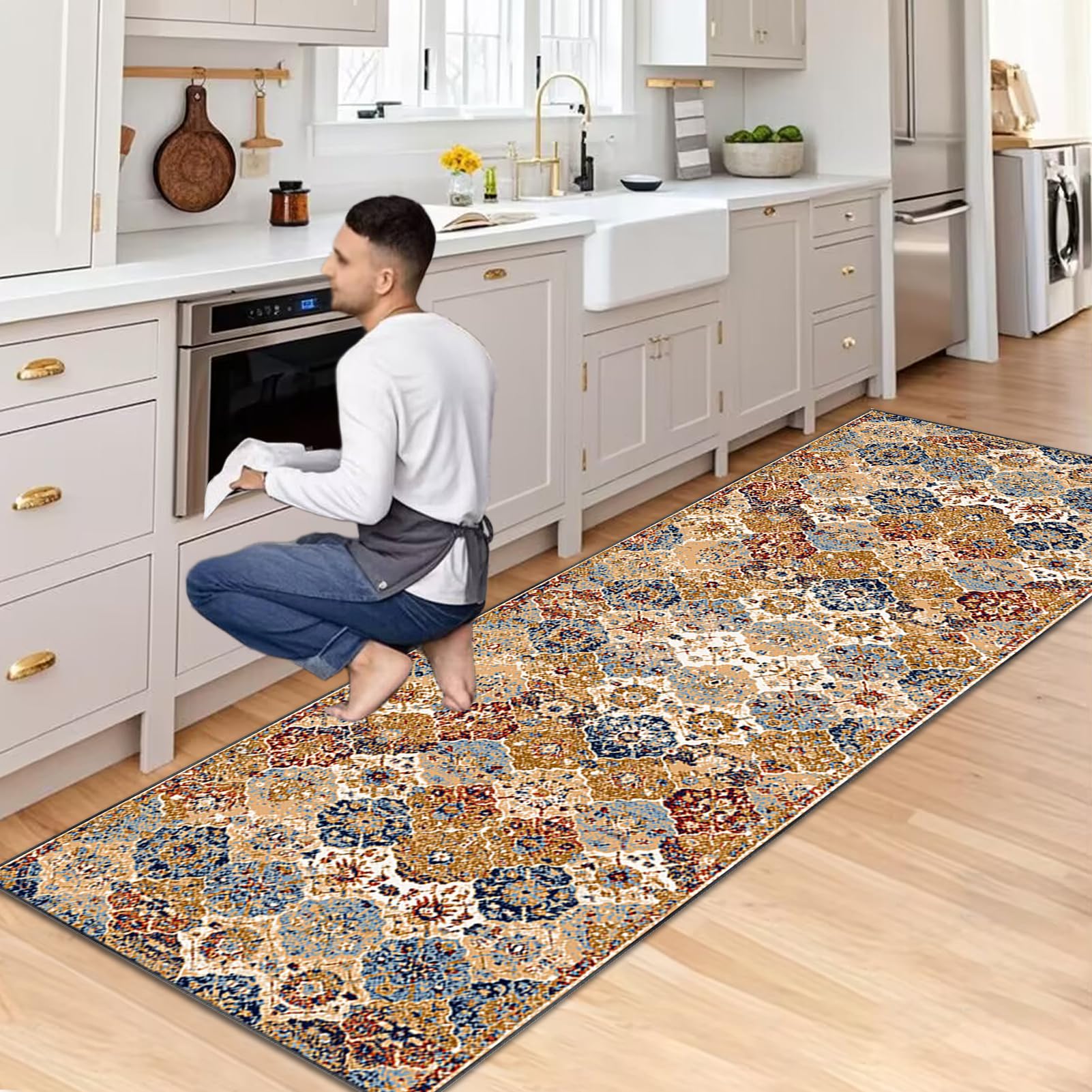 Tappeto Passatoia Cucina 60x200 Cm – Runner Antiscivolo Lavabile – Assorbente Per Corridoio E Ingresso – Design Moderno