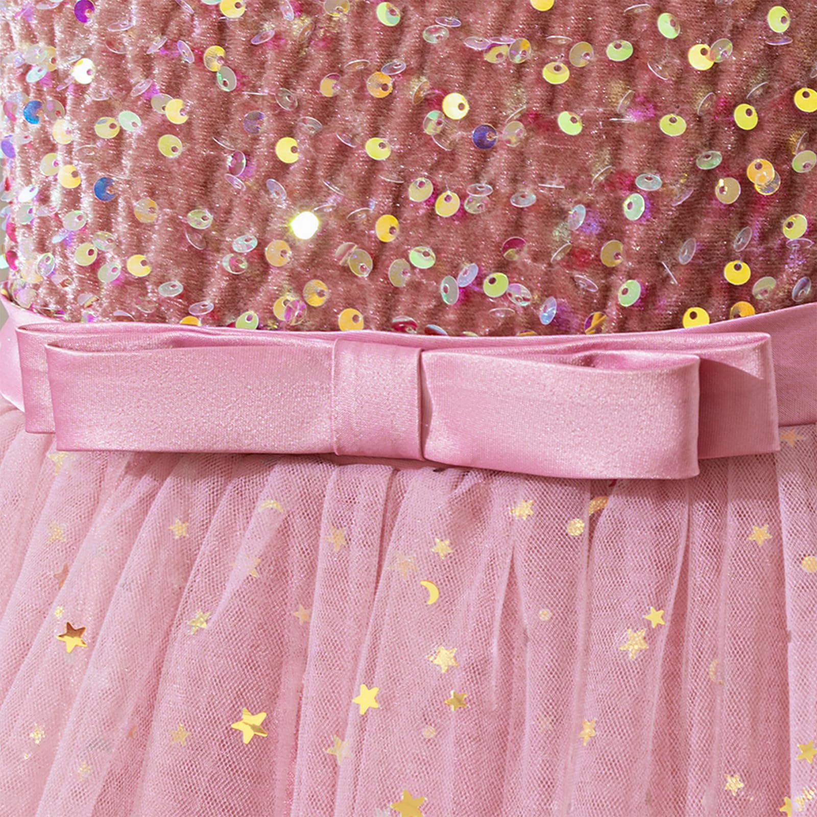 Formelles Kleid für Mädchen, Tüll, Prinzessinnenkleid, ärmellos, Rundhalsausschnitt, lange Kleider für Hochzeit, Blumenmädchen, Geburtstag, Party, Gastgeber, formelle Veranstaltungen, rose, 8-9 Jahre
