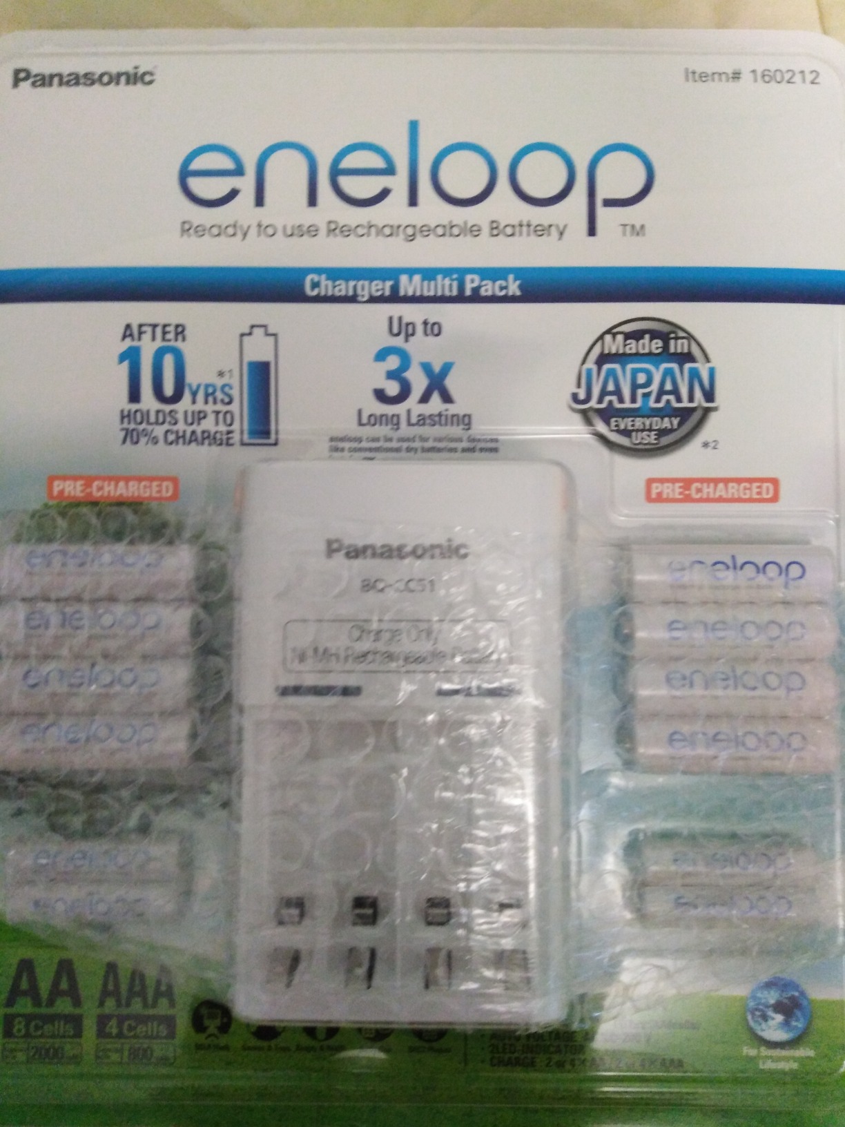 Panasonic Eneloop Rechargeable Battery Pack 1 x Charger + AA 8 Cells ...