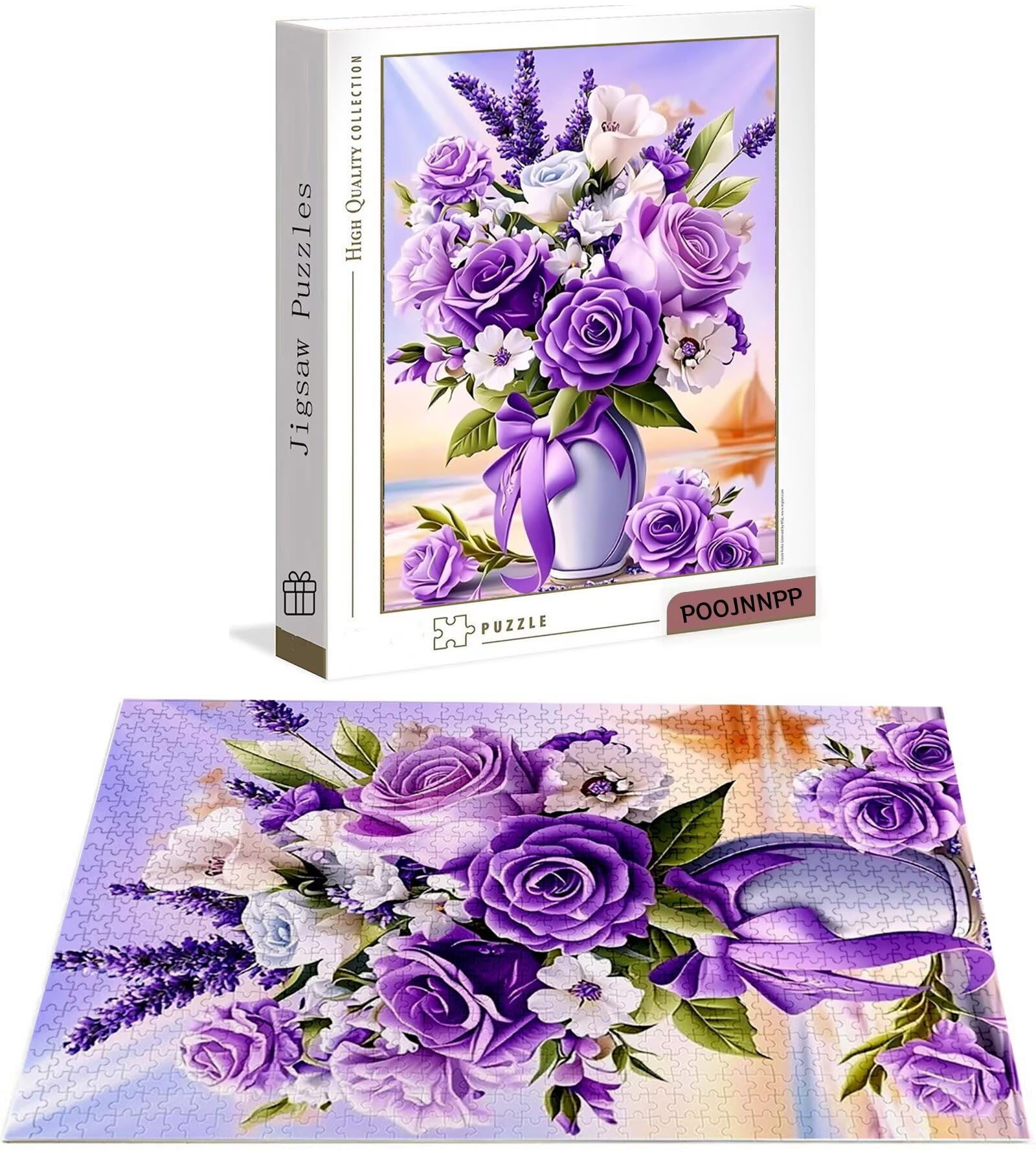 Puzzle 6000 Pezzi per Adulti, Puzzle Fiore in Legno per Adulti, Puzzles Rosa Impegnativi, Giochi Educativo per Famiglie, Rompecapo con Scatola per Decorazioni Casa, Donna Regalo di Natale B-8559