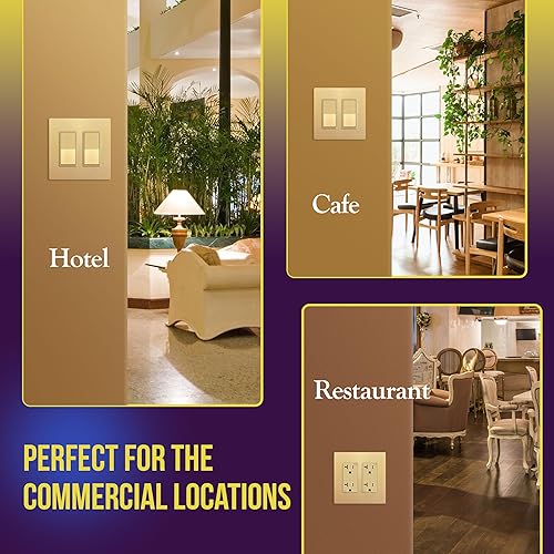 Miniatura 498 de ENERLITES SI8834-BK - Placa de pared decorativa sin tornillos, cubierta de enchufe segura, 4 entradas, 4.68 x 8.30 pulgadas (alto x largo), Negro