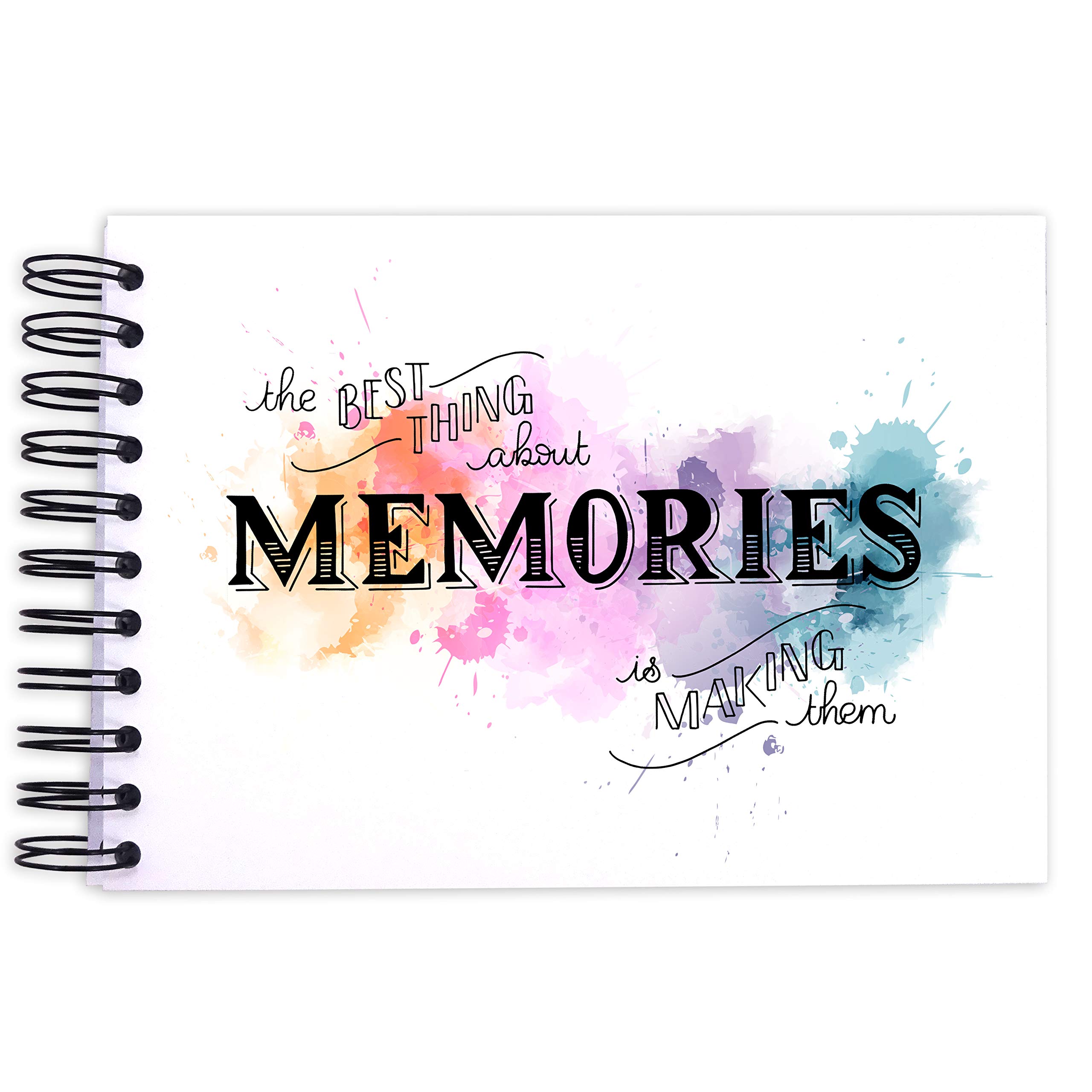 A3/A4/A5 Splash Best Memories, Scrapbook, Card Pages, Photo Album, Memory Keepsake, Landscape (A5 (White Pages))