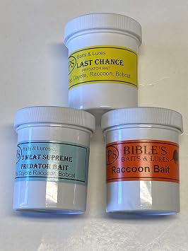 FPS Three 4 oz. Jars 3 Meat Supreme, Raccoon Bait Predator Fox,Coyote,Bobcat, Raccoon Bait. Three 4 oz. Jars