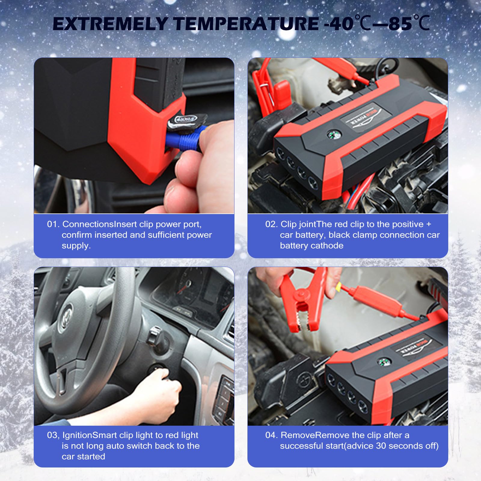 Démarreur de Voiture D’urgence 89800 Mah en Plastique pour Véhicule