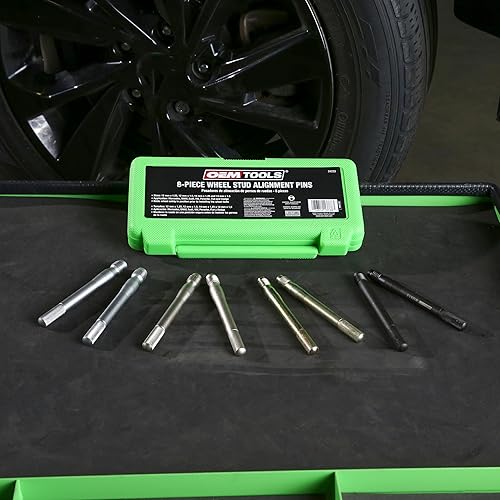 Miniatura 5 de OEMTOOLS 24233 Kit de alineación de pernos de rueda, herramienta de alineación segura de ruedas, colgador de rueda codificado por colores para