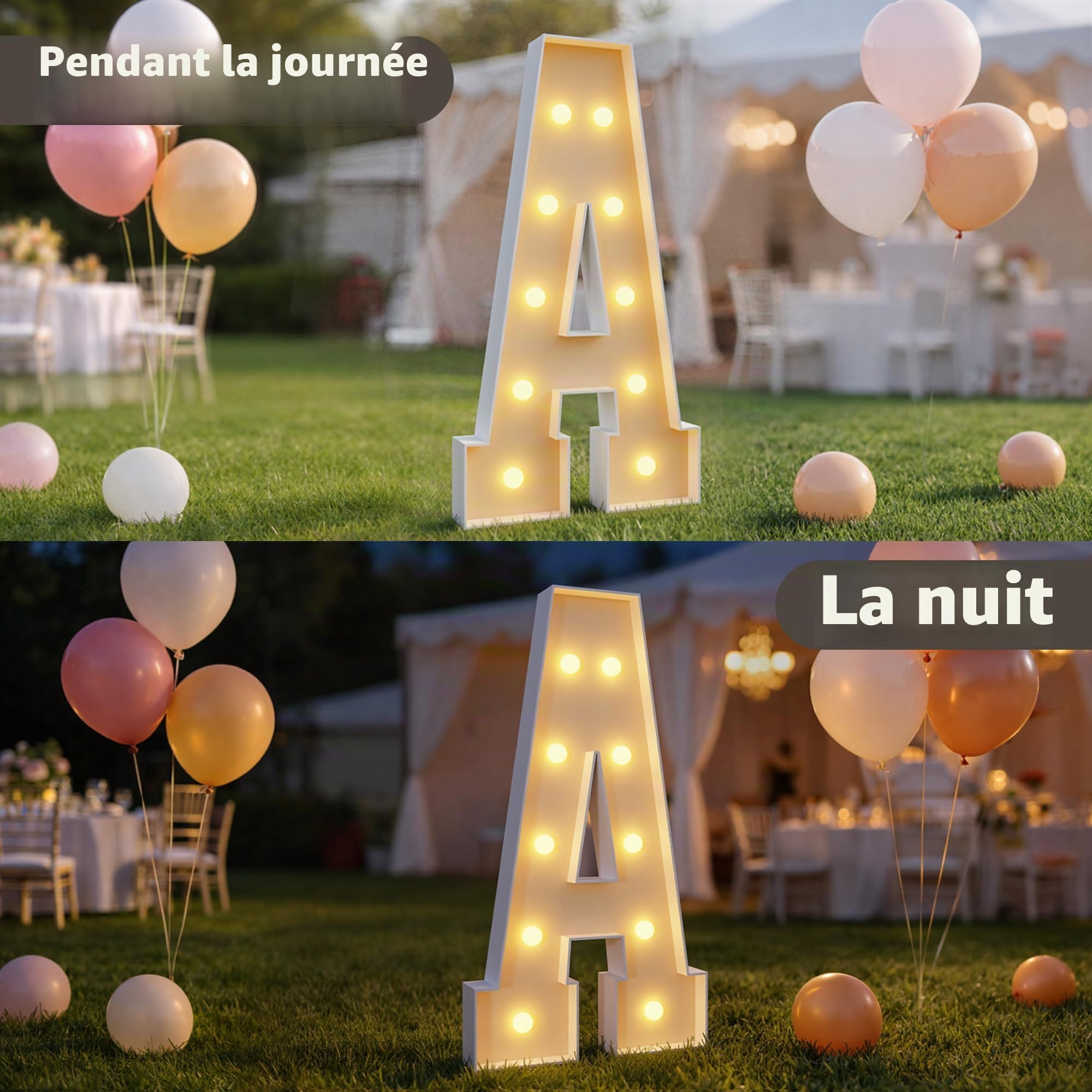 120cm Jaune Lettre Lumineuse Geante A