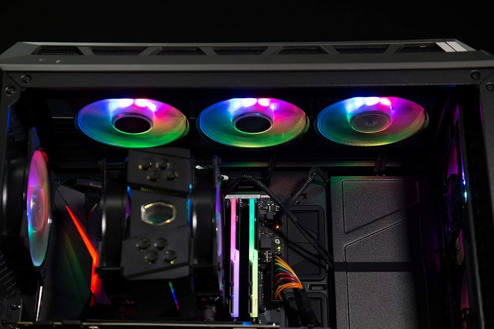 Cooler Master MasterFan MF120R ARGB 120mm Fan with Independently-Controlled ARGB LEDs, Absorbing Rubber Pads, PWM Control for Computer Case, CPU Liquid & Air Cooler thumbnail 5