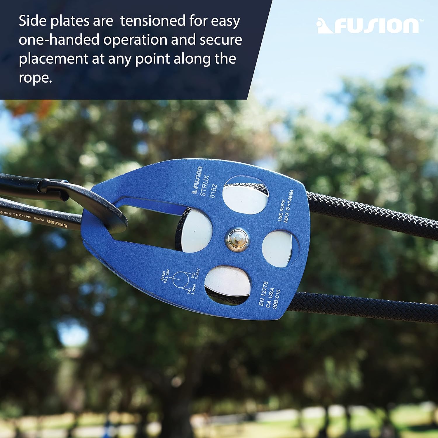 Fusion Climb Strux Aluminum Rescue Side Swing Pulley Matte Blue 34KN : Climbing Pulleys : Sports & Outdoors