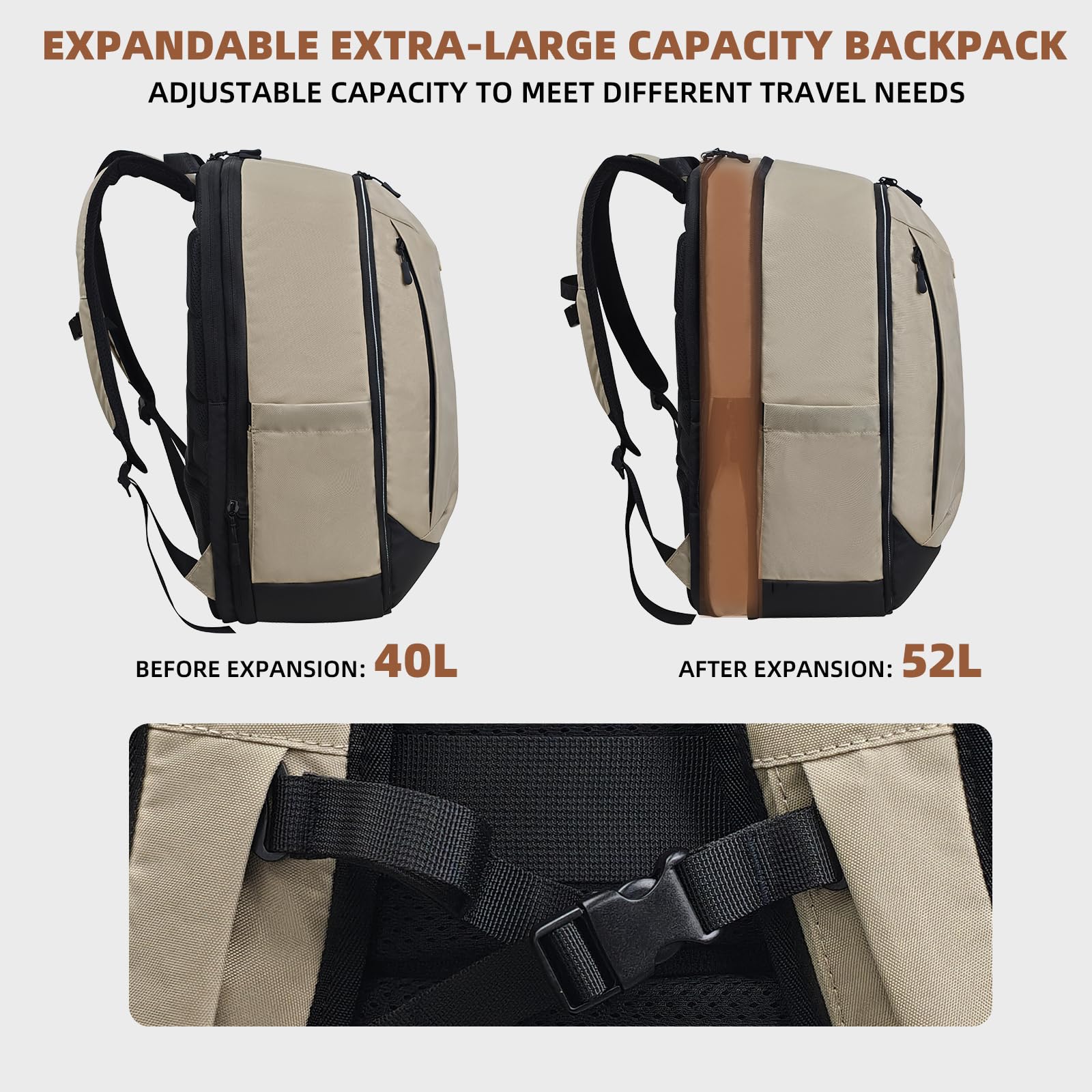 KINGSLONG Compressore sottovuoto da viaggio: Vacpack con pompa ad aria elettrica Carry on Sistema Espandibile Pack