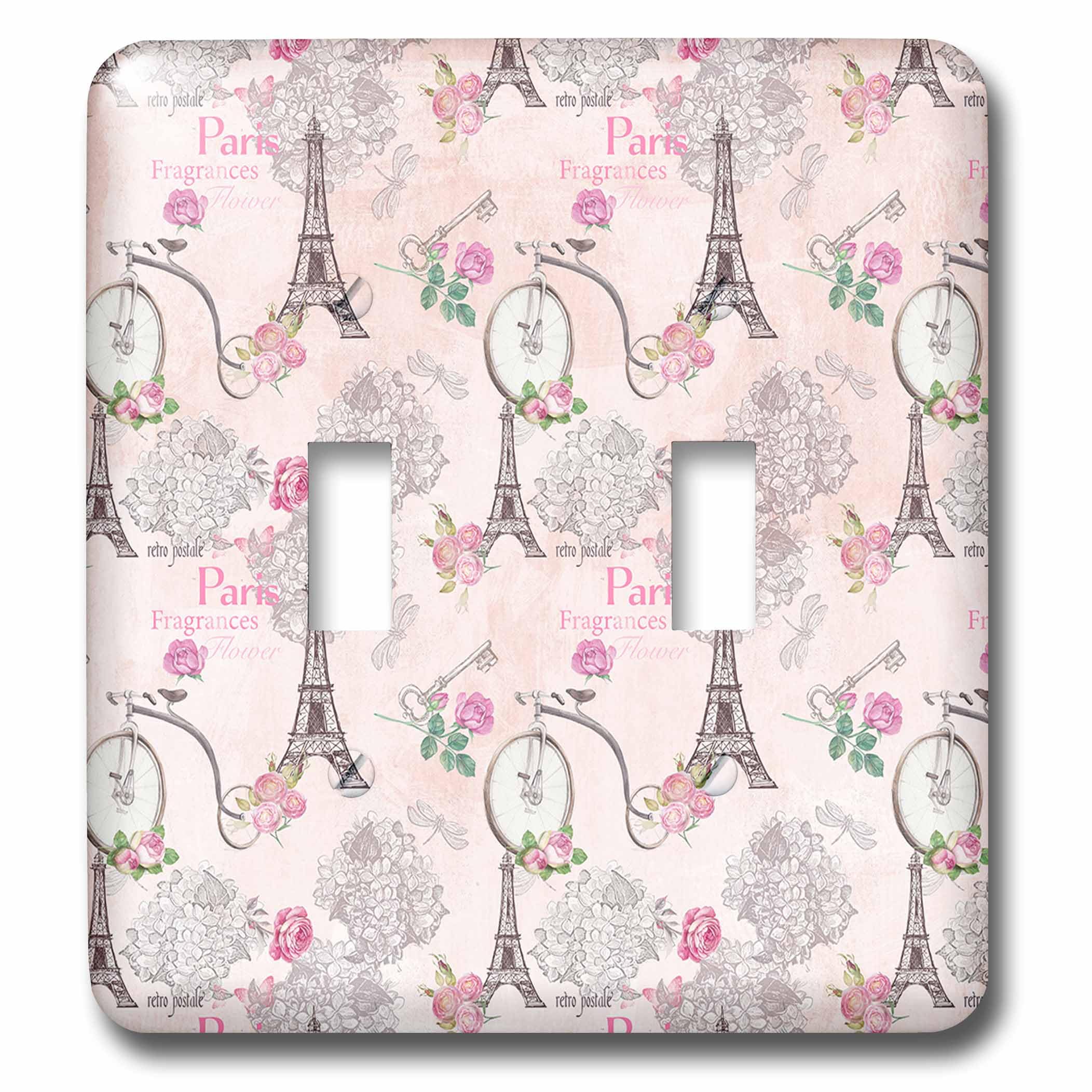 Interrupteur Tour Eiffel rose pour déco chambre fille et salon vintage de style parisien