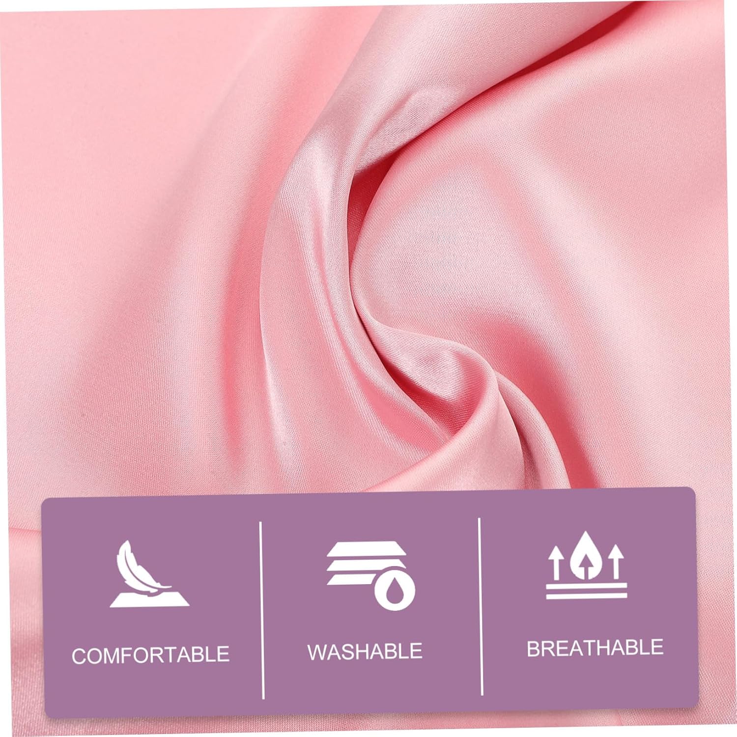 Pink Faux Silk Pillowcases with Zipper, 2pcs Kids 18.9x13.6