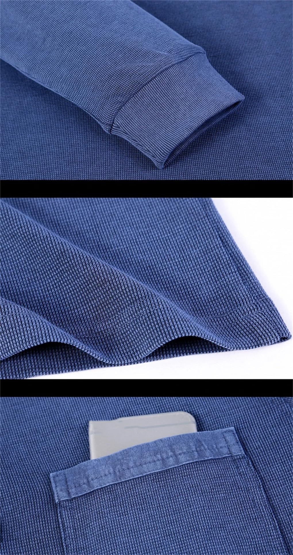 Polo da uomo in cotone con bottoni a risvolto a maniche lunghe casual tinta unita polo classica