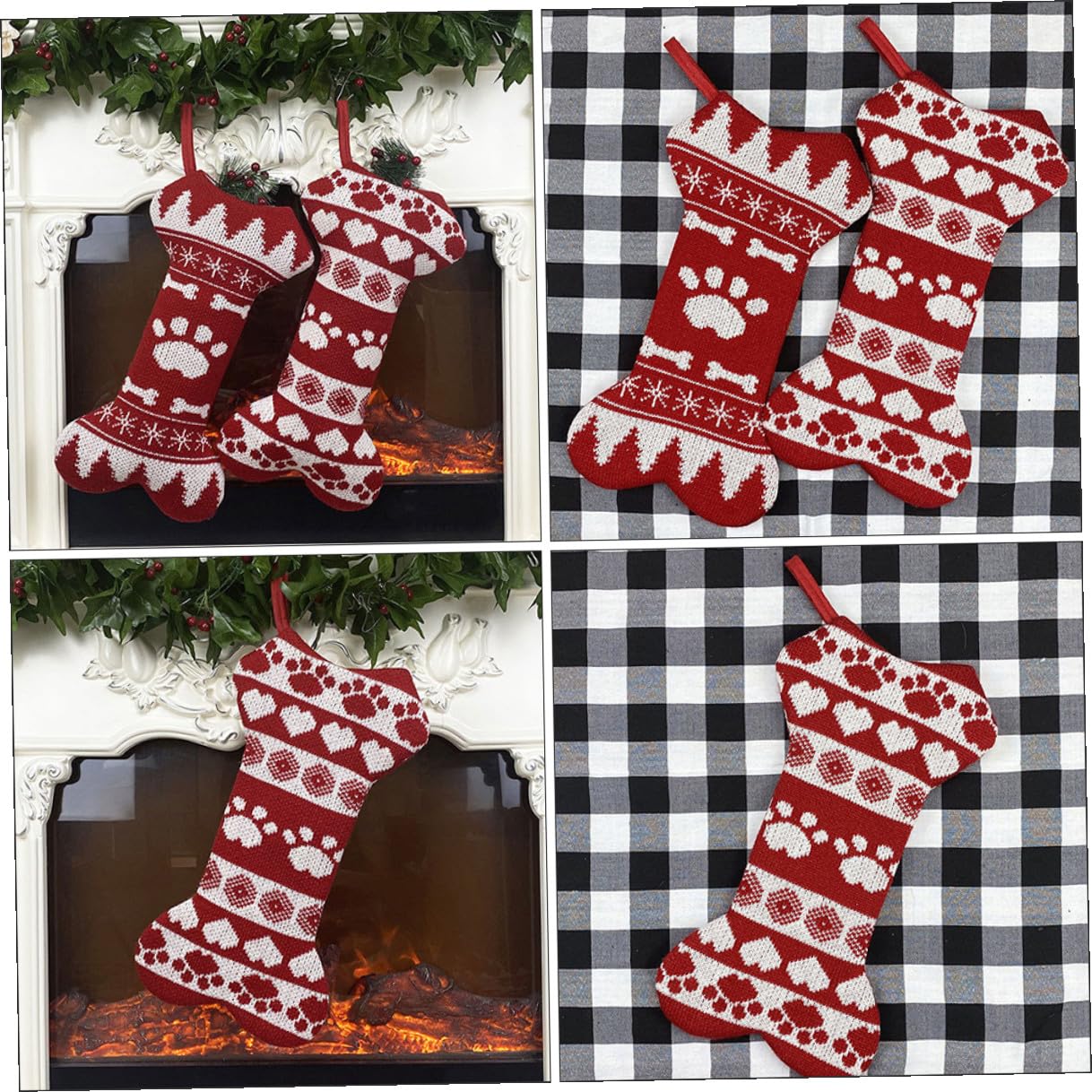 Artibetter Set 2 Calze di Natale Divertenti e Classiche Resistente per Decorazioni Festive e Regali di Natale Calza della Befana Creativa da Appendere per e Amici Addobbi Natalizi per Casa