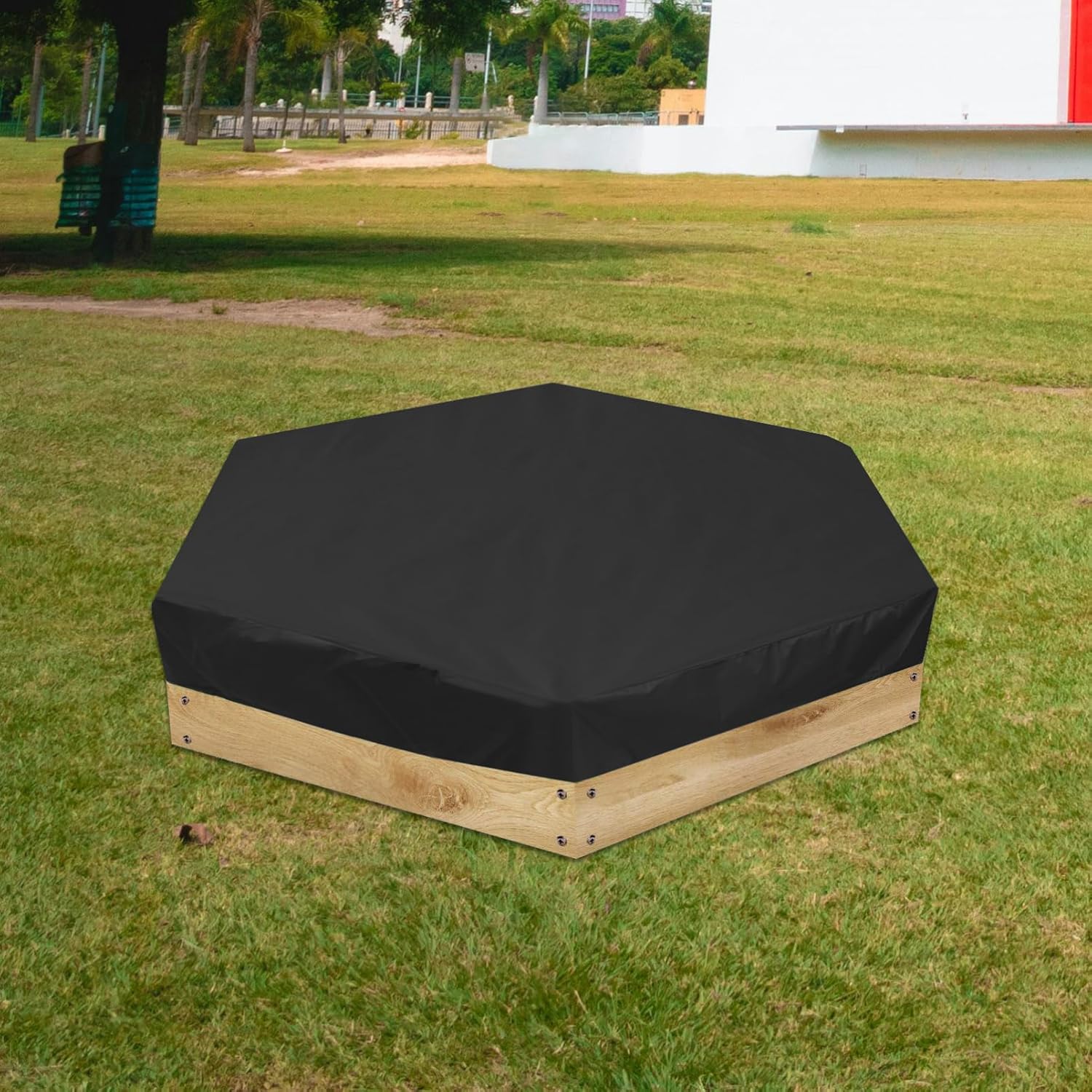 1 Set Cover Paddle Solar Aquarium Sandbox Pool Cover Sandbox Tarp Rainproof Rapid Protection Waterproof Oxford Cloth Sandbox Canopy Tarpaulin Lid Black Polyeste