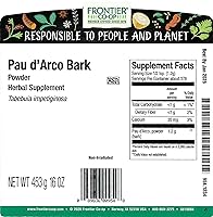 Vista 2 de Frontier Co-op Pau d'Arco - Polvo de corteza, bolsa a granel de 1 libra, molida, hierba natural, perfecto para té Pau d'Arco y varios usos