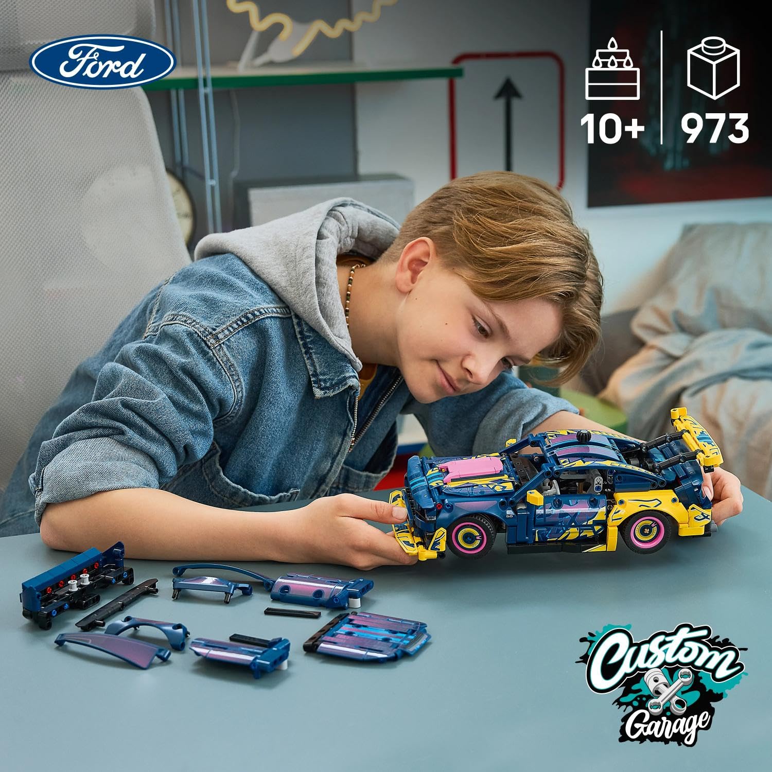 LEGO Technic Warsztat tuningowy: samochód Ford Mustang GT 42236 | Model samochodu, klocki konstrukcyjne Technic, prezent dla fana motoryzacji, zabawka dla 10-latka, 973 elementy