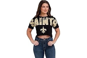 FOCO Women's NFL Team Logo New Orleans Saints Fashion Crop Top Shirt