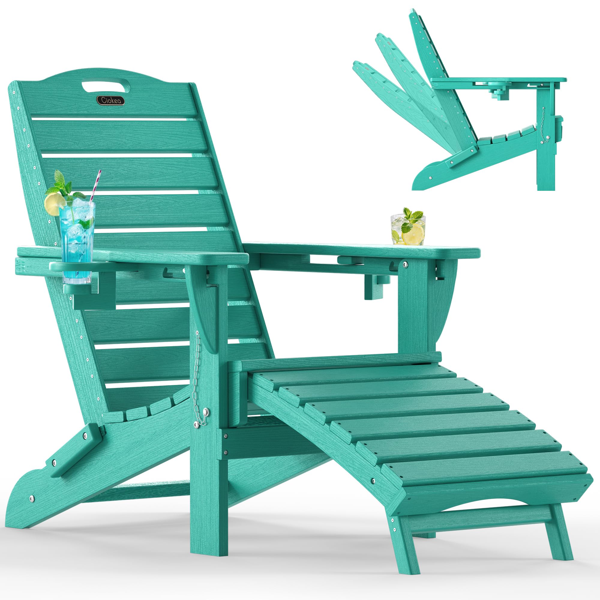 Amazon.com : Ciokea Folding Adirondack Chair with Retractable