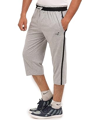 VEGO Mens Cotton Three by Fourth, 3/4, Capri, Three Quarter