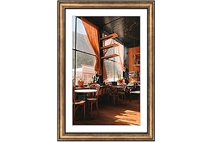 Golden State Art, 13x19 Picture Frame with Mat for Pictures 11x17, Real Glass, 1.25 Inch