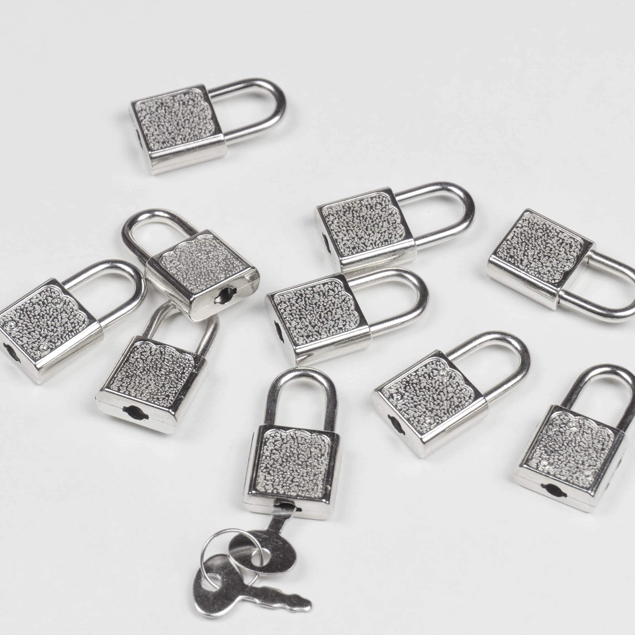 10 Mini Lucchetti In Stile Antico - Con Chiavi, Per Scatole, Diari E Borsette, Lega Di Zinco - Foto 6