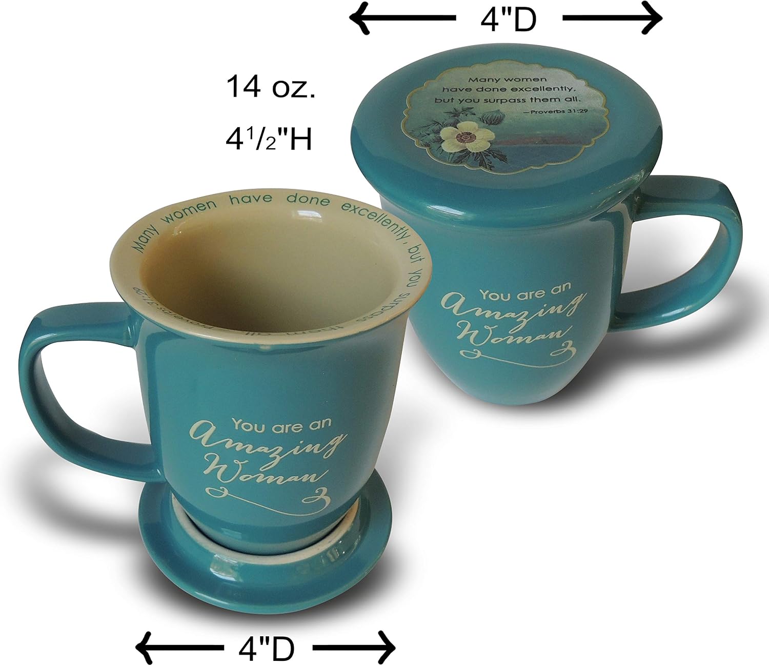 Abbey Gift Amazing Woman Ceramic Mug and Coaster Set, multicolor, "4 1⁄2 by 10 1⁄8 by 1""" (56876T)