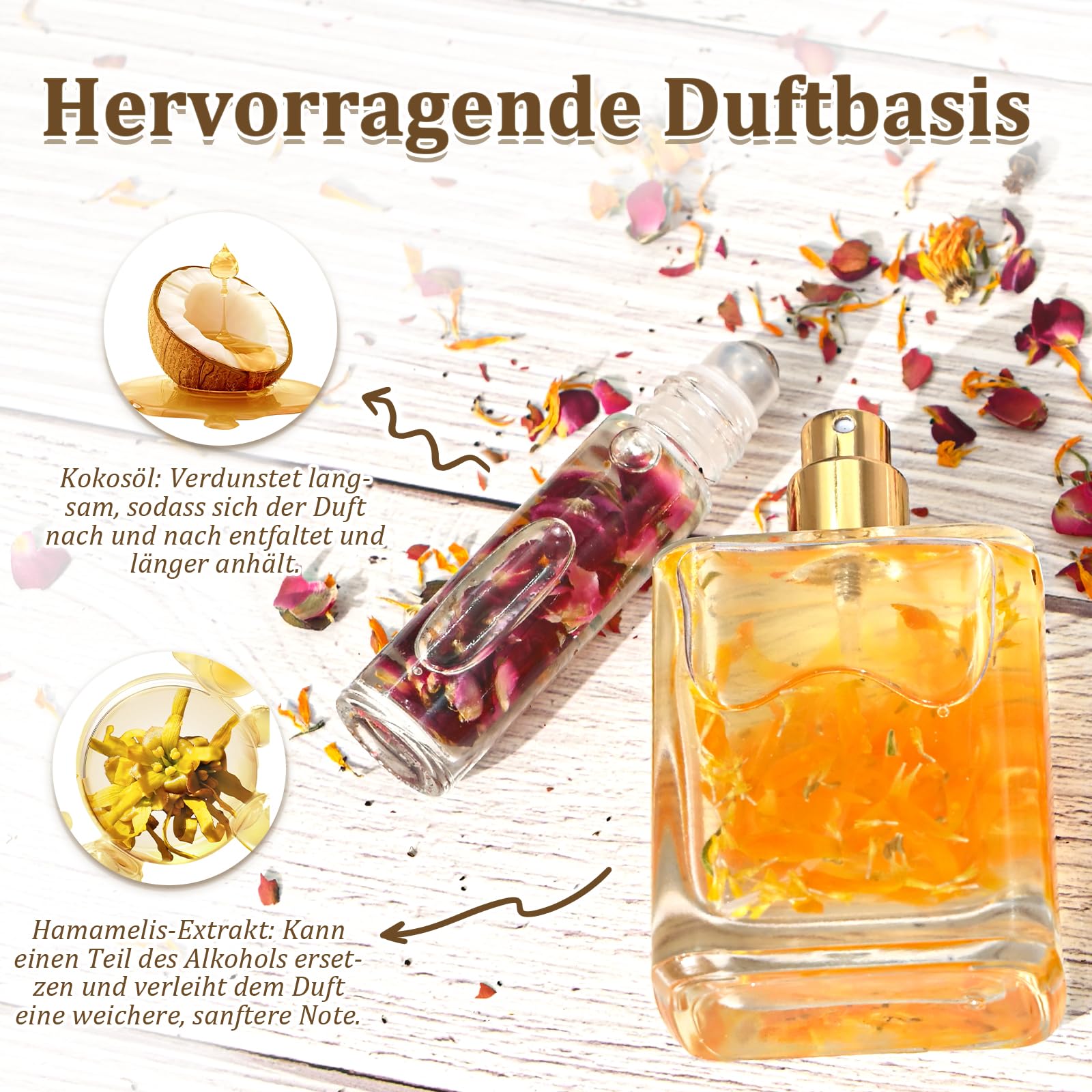 Parfüm Selber Machen Set, Gdblsm Damen Perfume Oil Making Kit, Kreative Bastelset Erwachsene DIY mit Ätherisches Öl, Langlebiges Mini Düfte als Geschenk für Frauen/Mädchen/Männer