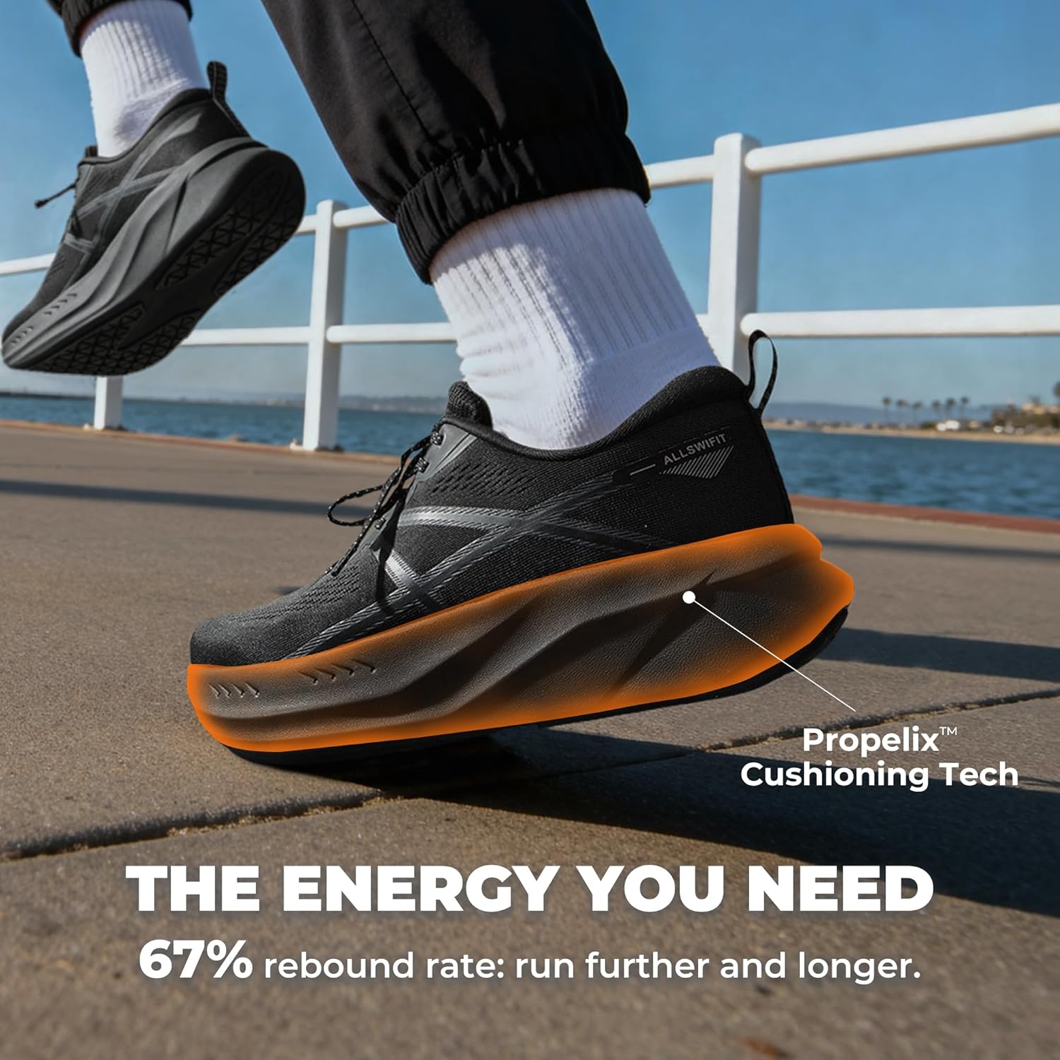 Men's Road Running Shoes Cushion Tennis Shoes Non-Slip Comfortable Lightweight Gym Workout Athletic Arch Support Walking Sneakers Active5K - Image 5