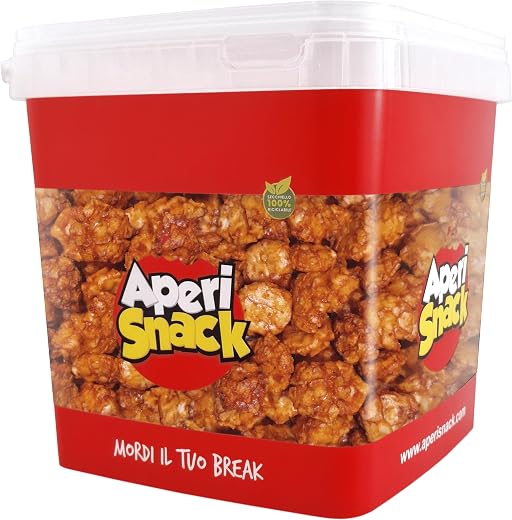 Aperisnack® AP04.005.03 Rice Cracker Spicy Large Bucket Freshness Saver 1100 g Spicy Rice Snacks Ideal as Savory Snacks for Quick Aperitif