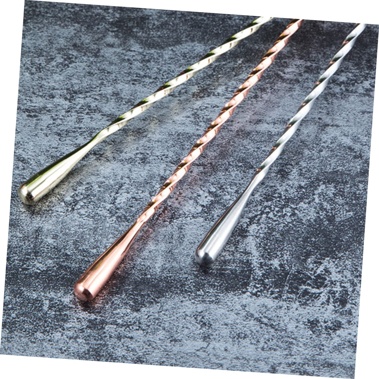 PRETYZOOM Stainless Steel Bar Spoon Long Handle for Mixing Cocktails Milk Tea Swizzle Stick Stirring Spo