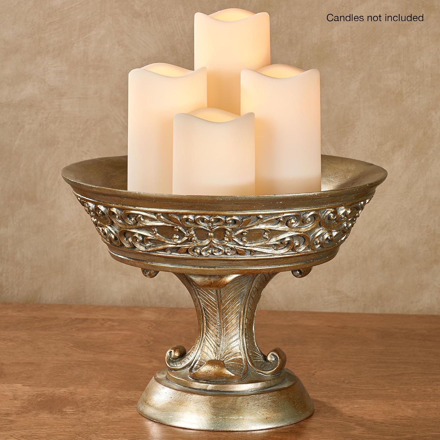 Touch of Class Laryssa Decorative Centerpiece Bowl Champagne Gold
