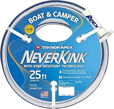 Teknor Apex NeverKink 7612-25, Boat and Camper, Drinking Water Safe Hose, 1/2-Inch by 25-Feet Hose - Thumbnail 3