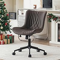 Vista 35 de YOUNIKE Silla de oficina, silla de escritorio sin brazos con ruedas, sillas giratorias ajustables para computadora de oficina en casa, silla