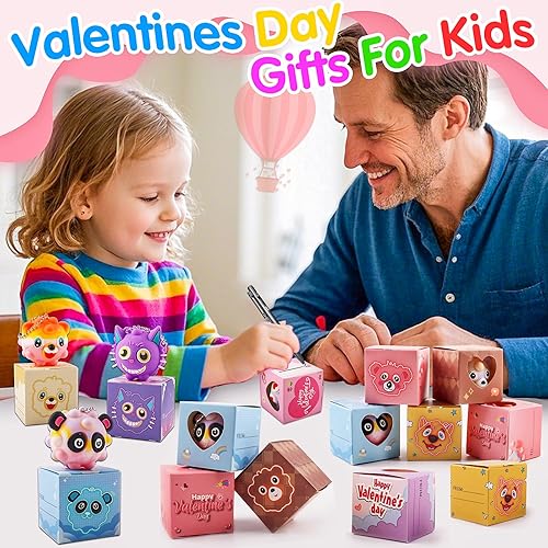 Miniatura 4 de Regalos para el día de San Valentín para niños, bolas de animales 3D Pop juguetes Fidget con tarjetas del día de San Valentín, regalos de