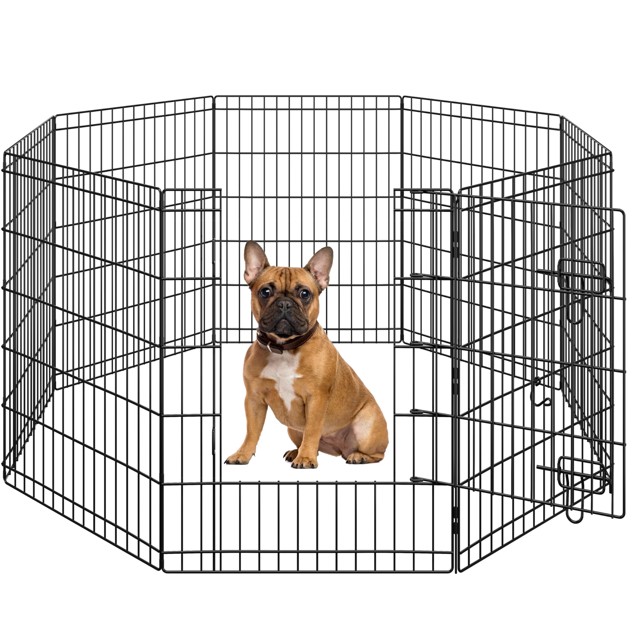 Yaheetech Recinto per Cani 8 pz 61 x 76 cm Conigli Cuccioli Animali Domestici da Interno Esterno Giardino in Ferro Recinzione