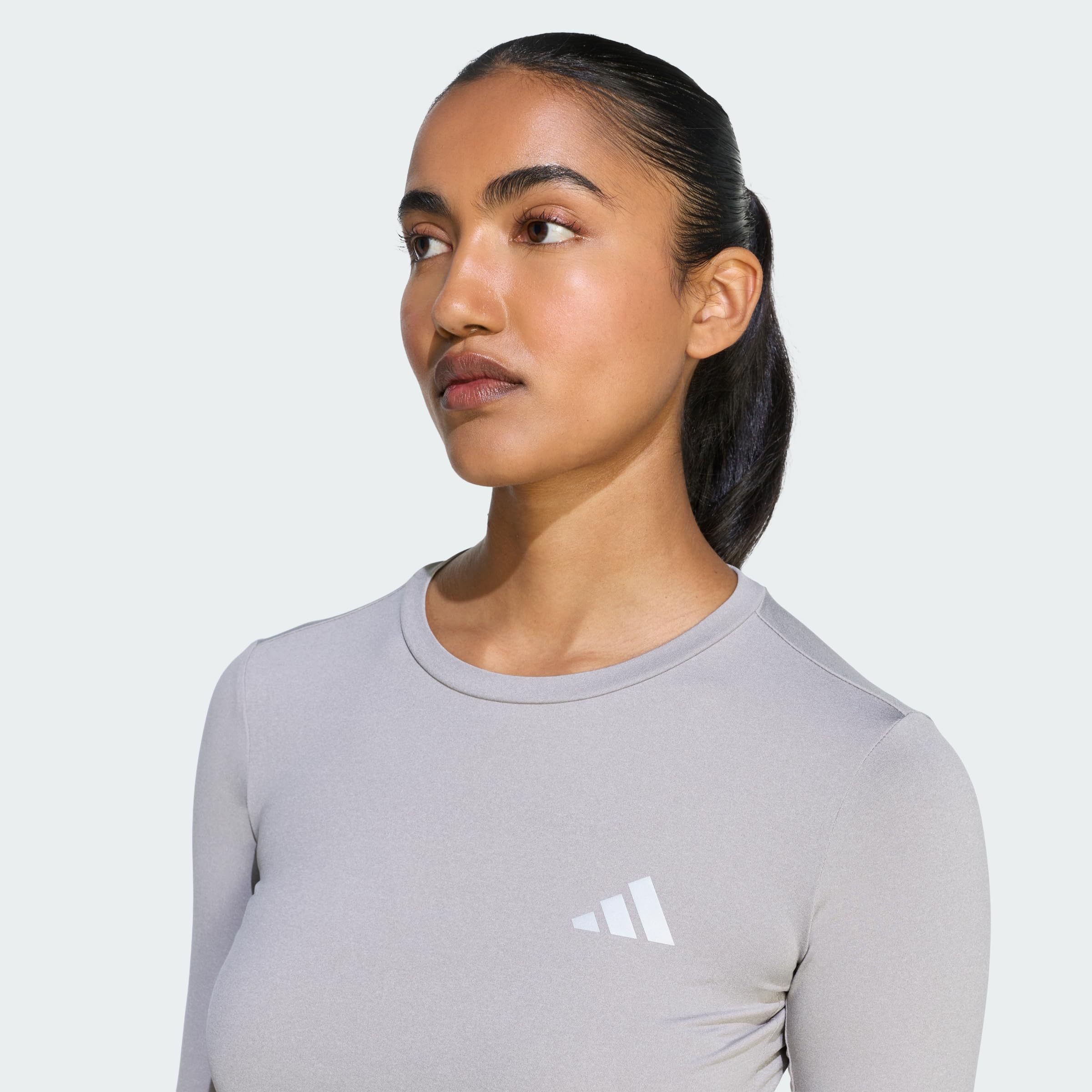 adidas dames adi365 Running Essentials Long Sleeve, medium grey heather, M