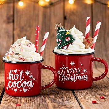 Jingmore 2 Pcs Christmas Coffee Bar Decor with Faux Whipped, 2.4 x 4.3 Inch