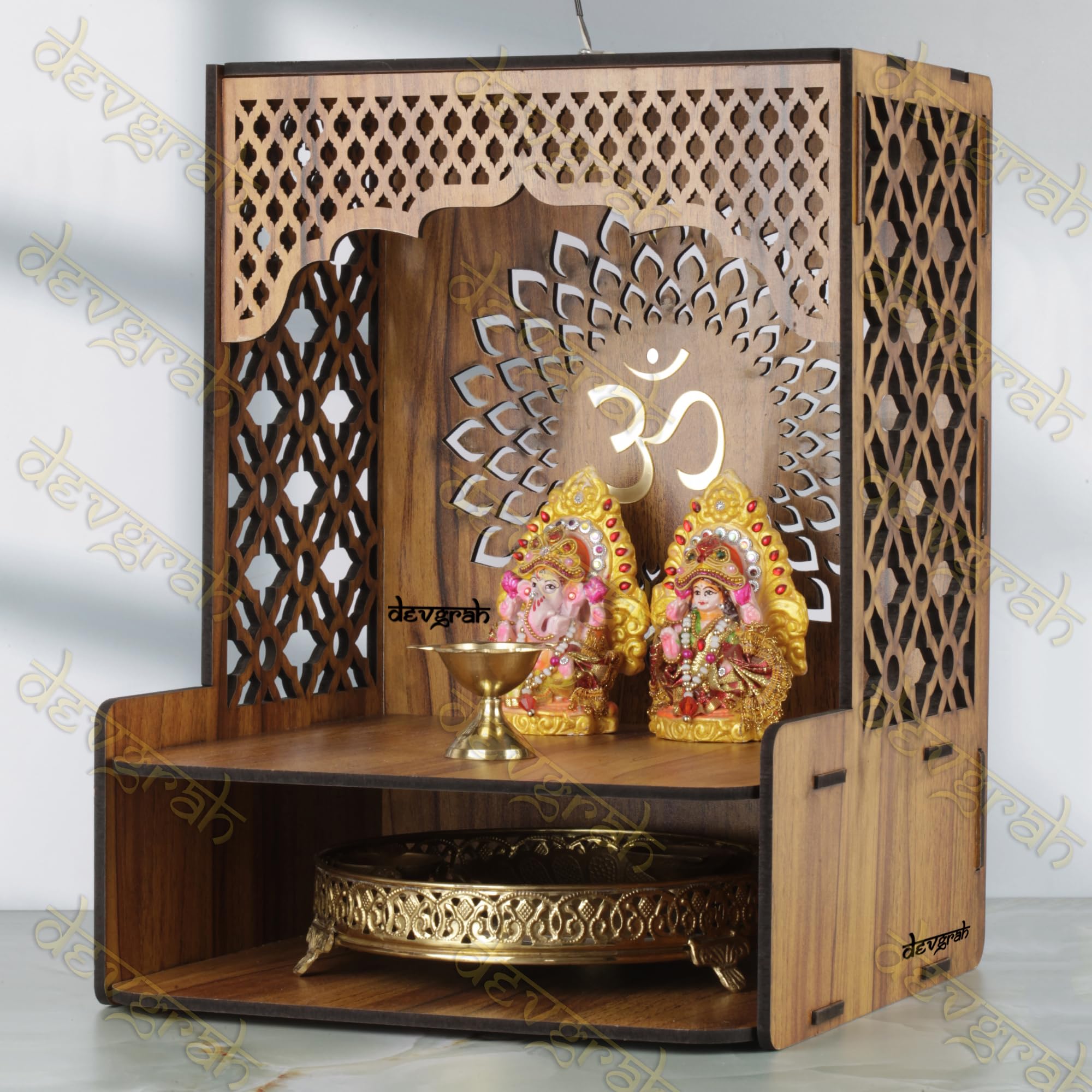 DevgrahⓇ Beautiful Wooden Pooja Stand for Home Pooja Mandir for Home Temple for Home and Office Puja Mandir for Home Wall Mounted with LED Spot Light Size H- 15.5 L- 11.5 W-11 Inch (B0DBDSHVLD) Amazon Price History, Amazon Price Tracker