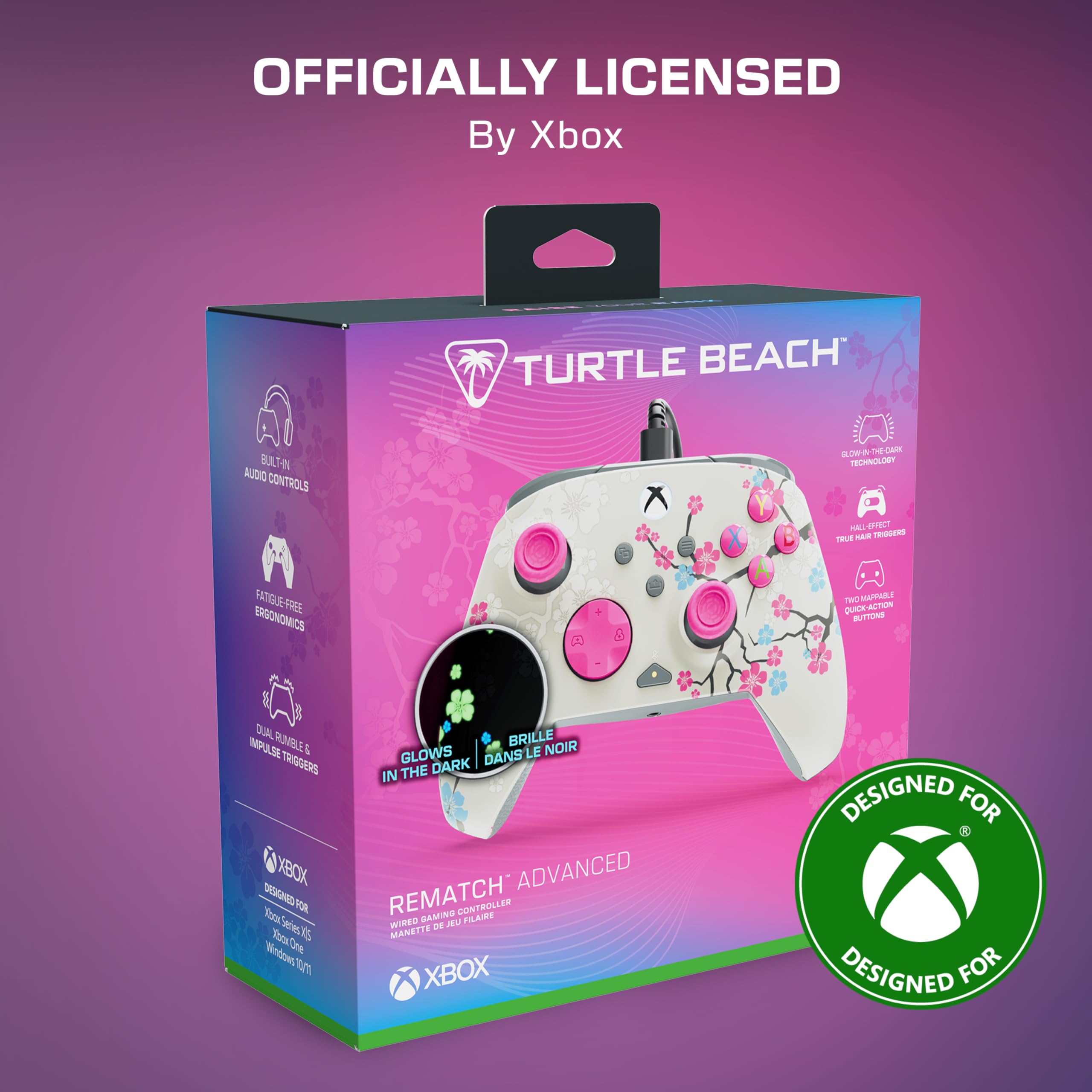 Turtle Beach Rematch Advanced Cherry Blossom Wired Gaming Controller für Xbox Series X, S, Xbox One, Windows PC