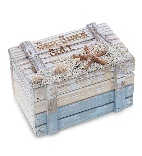 CoTa Global Coastal Wooden Trinket Box - Handcrafted Nautical Keepsake