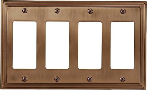 Vista 60 de Amerelle Steps - Placa de pared de metal fundido dúplex individual en níquel satinado