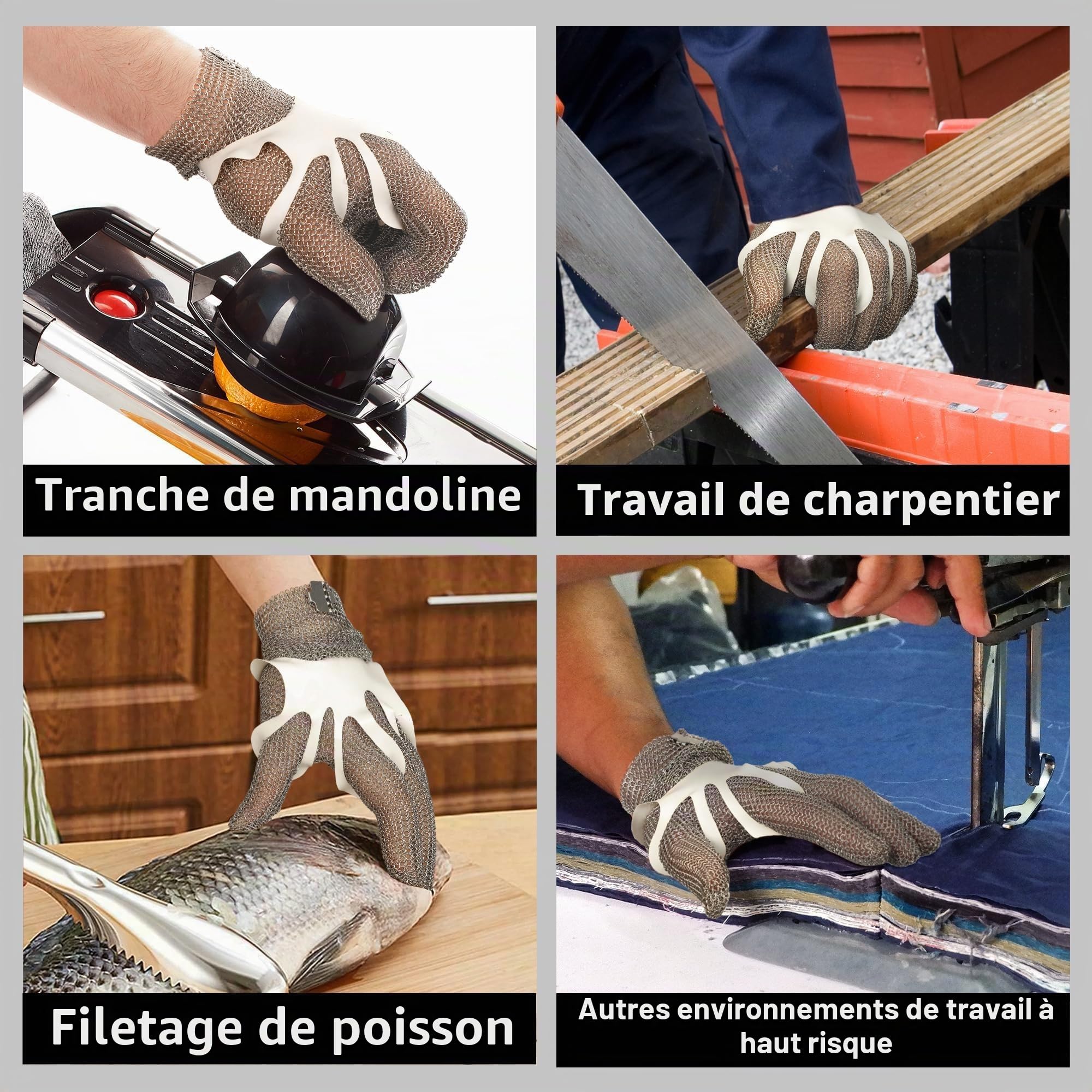 Schwer filet en acier inoxydable anti-coupure pour l'industrie alimentaire, la découpe de viande, la boucherie.