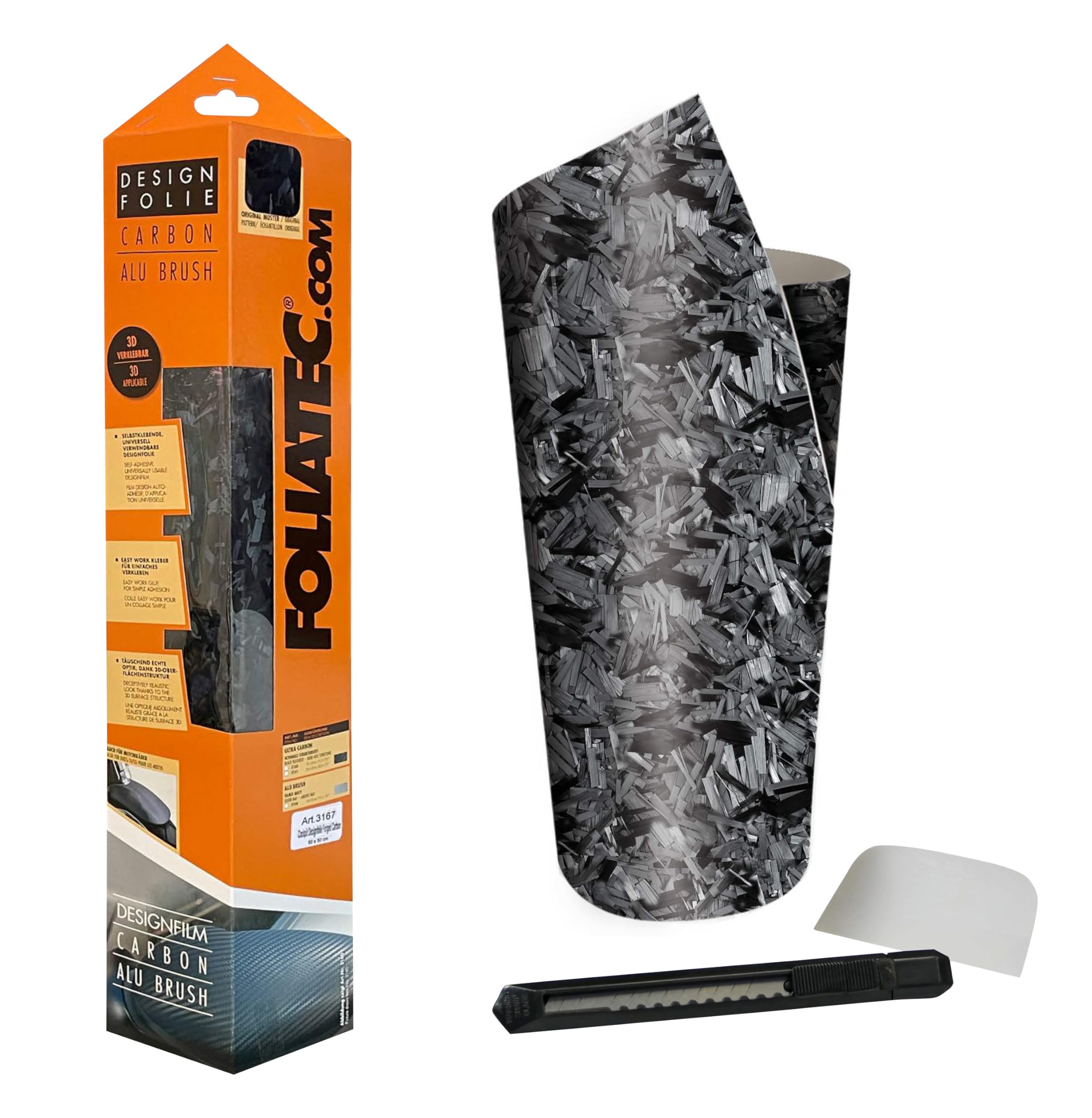 FoliatecCockpit Design Film Forged Carbon black-structured 152x20cm