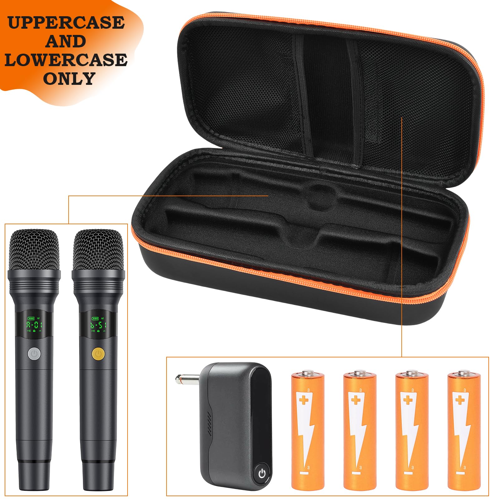 Étui de Microphone Bluetooth, Boîte de Rangement pour Microphone, Étui pour Micro Sans Fil Portable pour Batterie Rechargeable, Récepteur, Adaptateur, Sac de Transport pour Micro(Boîte uniquement)