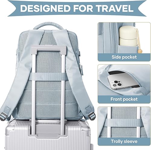 Miniatura 5 de WONHOX - Mochila grande, aprobada para vuelo, unisex, para viajes, trabajo, negocios o laptop